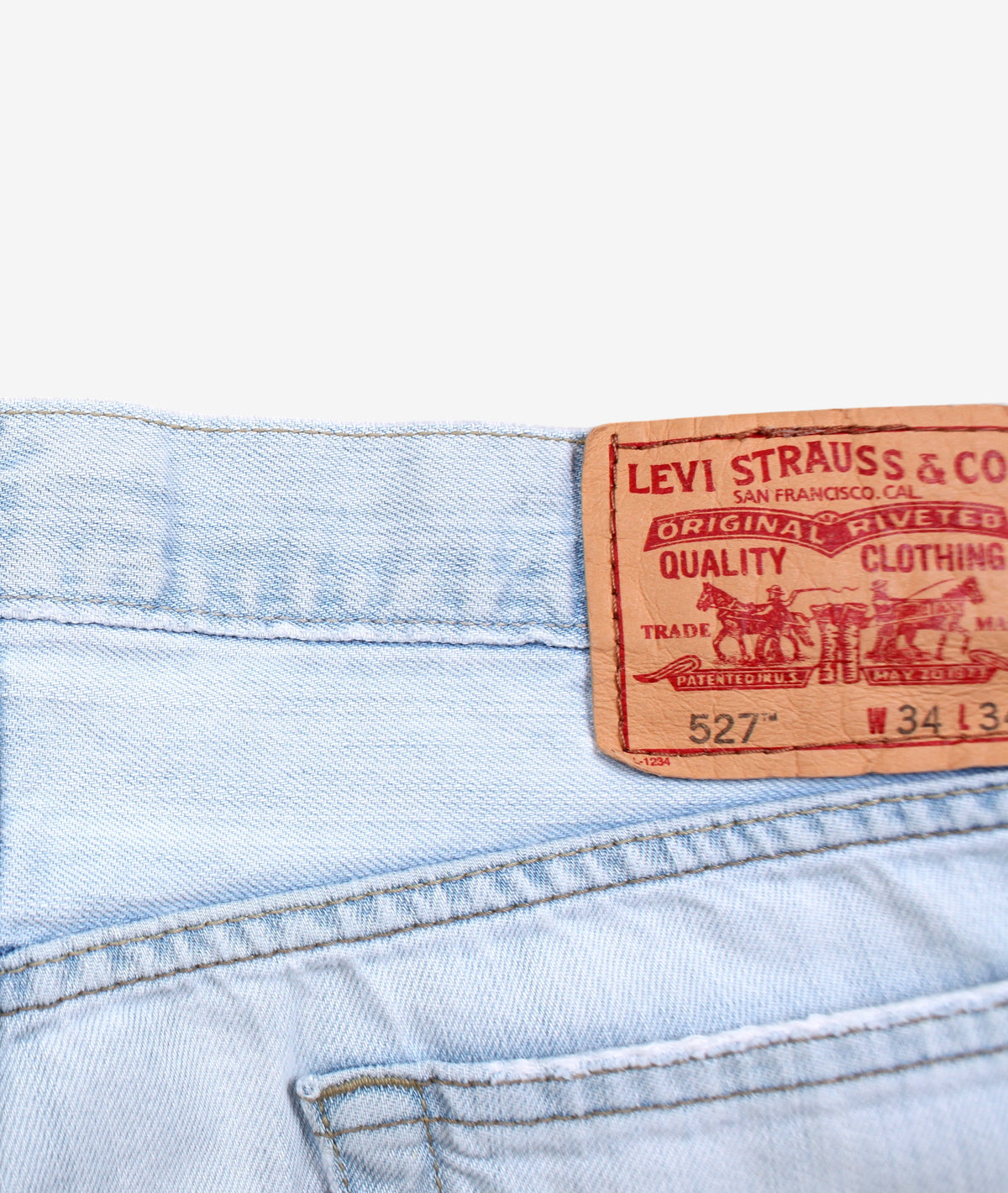 Levis 527 Jeans 34x29 Blue Slim Bootcut Low Boot Cut Light Stonewash Denim