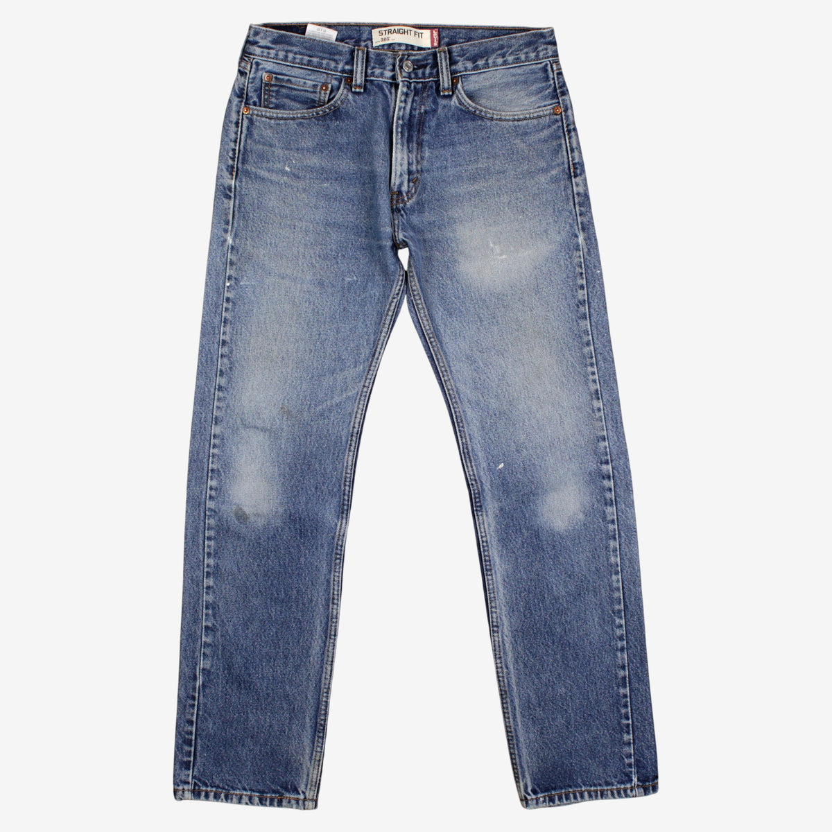 Levis 505 Jeans 31x32 Mens Blue Regular Straight Faded Zip Fly Denim