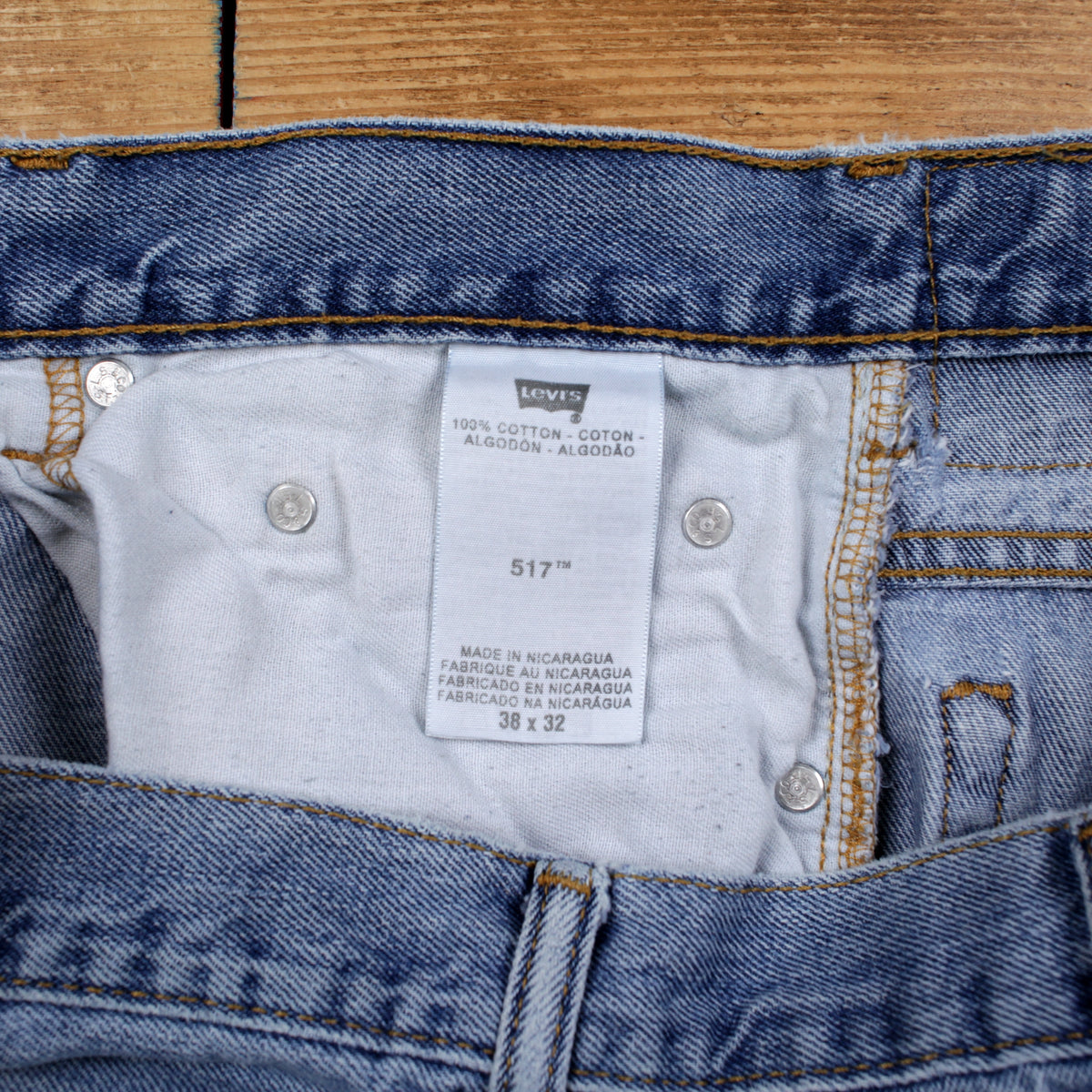 Levis 517 Jeans 38x32 Blue Regular Bootcut Faded Zip Fly Mid Rise Denim