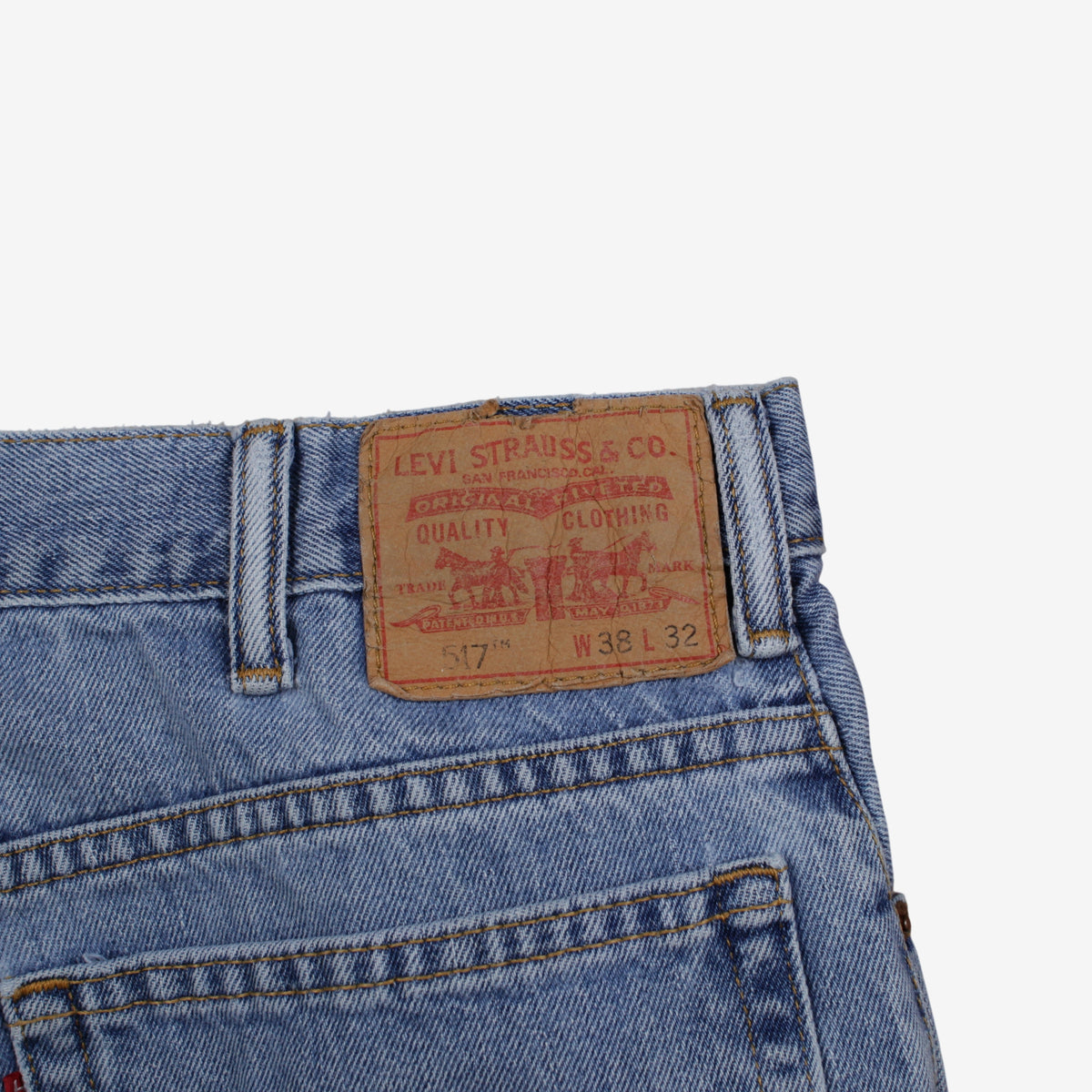 Levis 517 Jeans 38x32 Blue Regular Bootcut Faded Zip Fly Mid Rise Denim