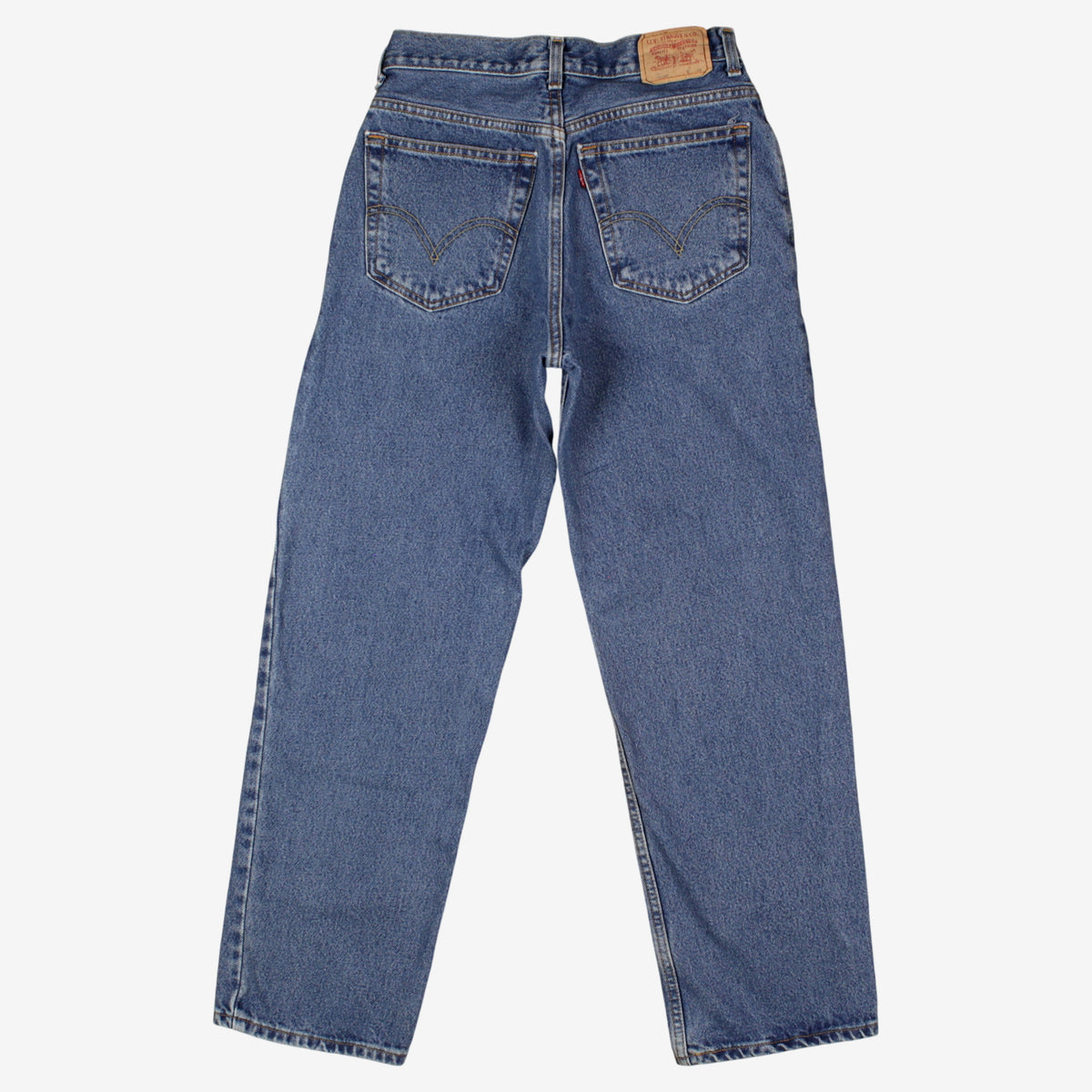 Levis 550 Jeans 28x30 Blue Relaxed Taper Faded Mid Rise Zip Red Tab Denim