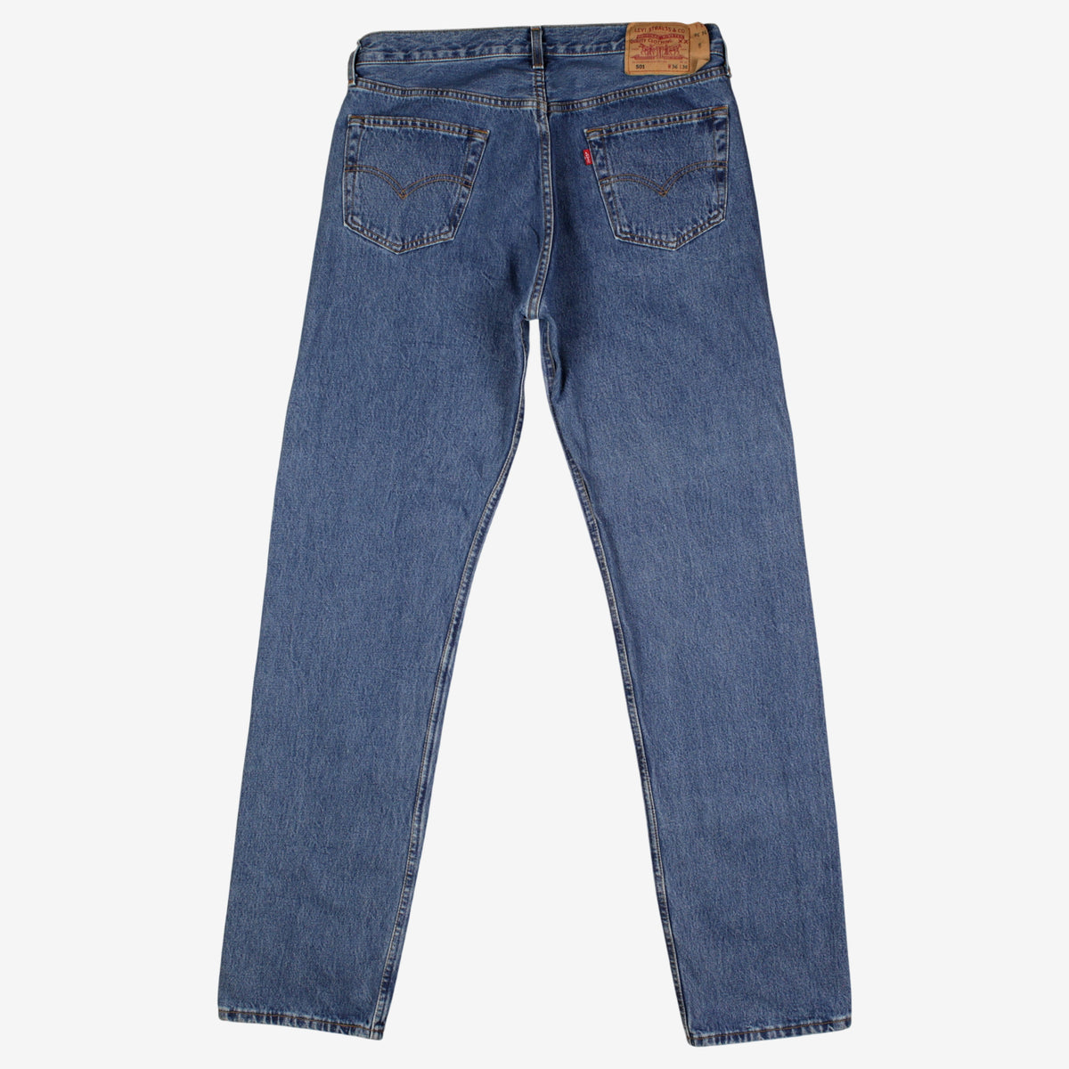 Levis 501 Jeans 35x36 Blue Regular Straight Faded Stonewash Made Denim