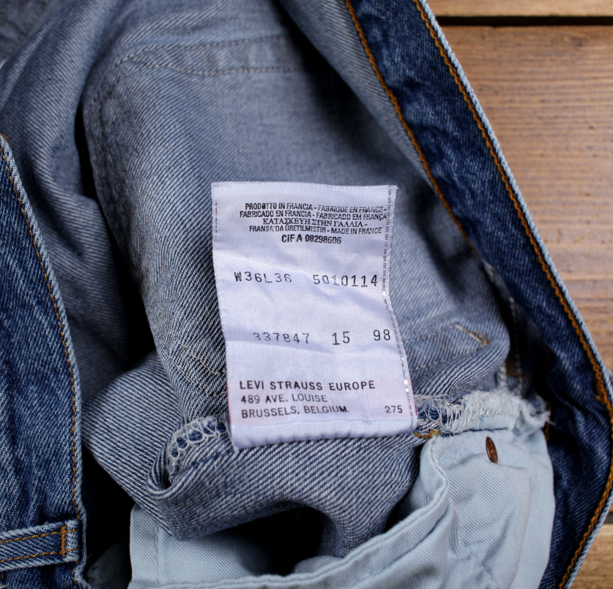 Levis 501 Jeans 35x36 Blue Regular Straight Faded Stonewash Made Denim