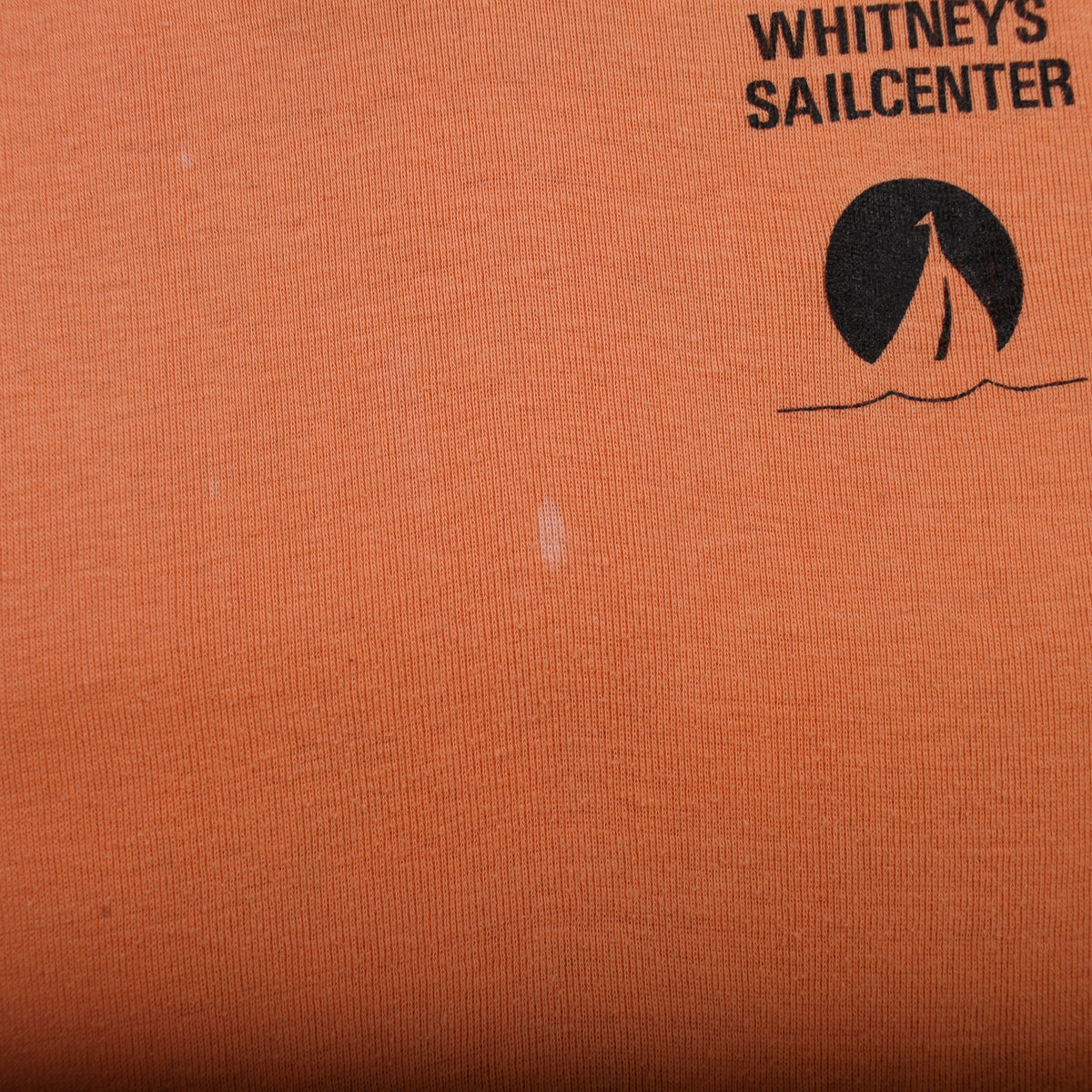 Vintage Stedman T-shirt S Womens 70s Orange Sailboat Graphic 50/50 Single Stitch