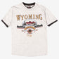 Vintage Signal Sports Ringer T-shirt M Mens 90s White Wyoming Wild West Graphic