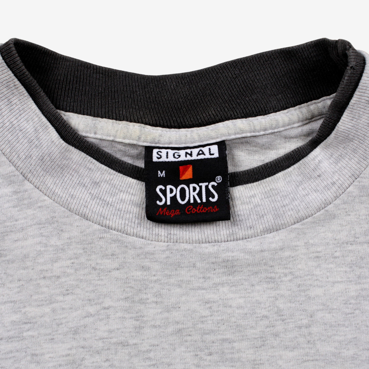 Vintage Signal Sports Ringer T-shirt M Mens 90s White Wyoming Wild West Graphic