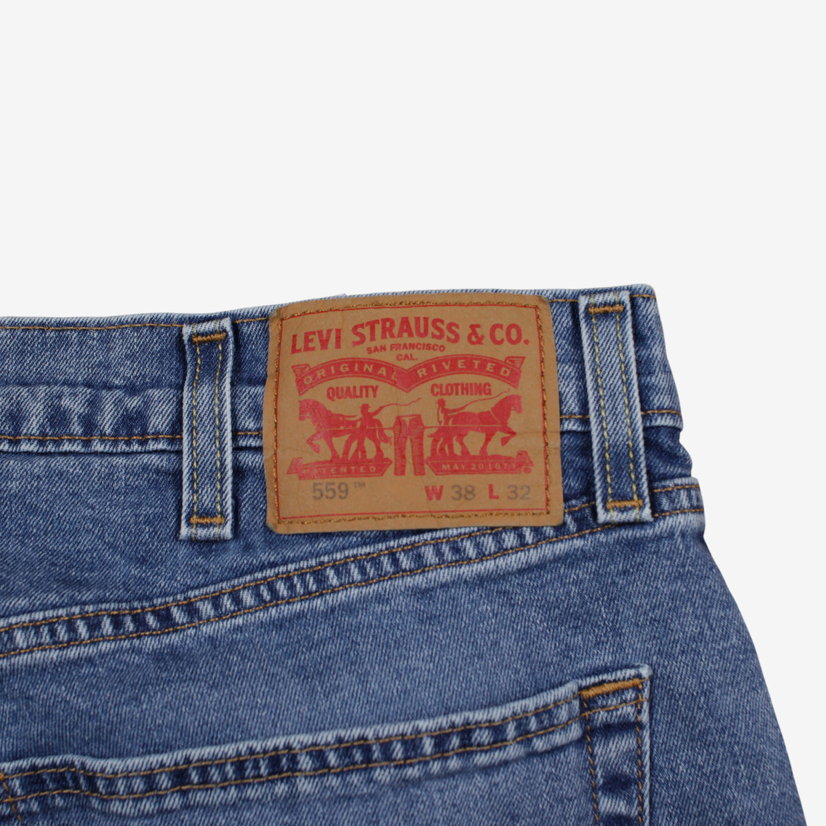 Levis 559 Jeans 38x32 Blue Relaxed Straight Stonewash Red Tab Denim
