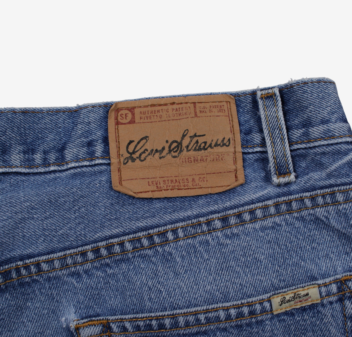 Levis Signature Jeans 36x32 Blue Strauss Relaxed Faded Stonewash Denim