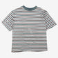 Vintage Bale Dyed Originals T-shirt L Mens 90s White Striped USA Single Stitch
