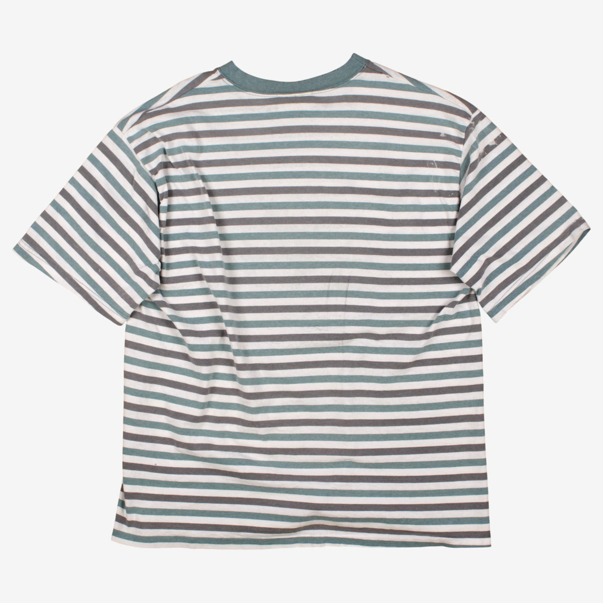 Vintage Bale Dyed Originals T-shirt L Mens 90s White Striped USA Single Stitch
