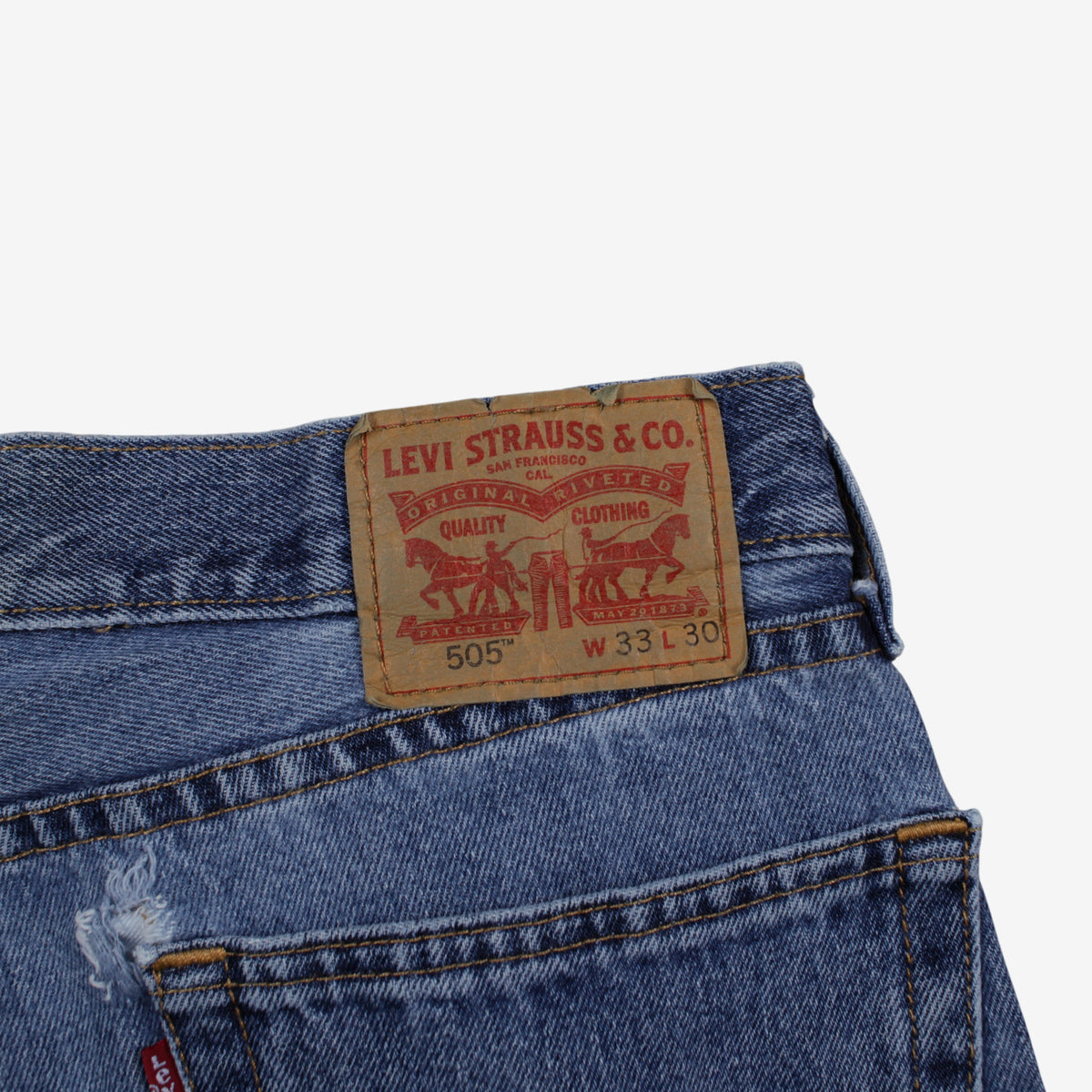 Levis 505 Jeans 33x30 Blue Regular Straight Medium Stonewash Denim