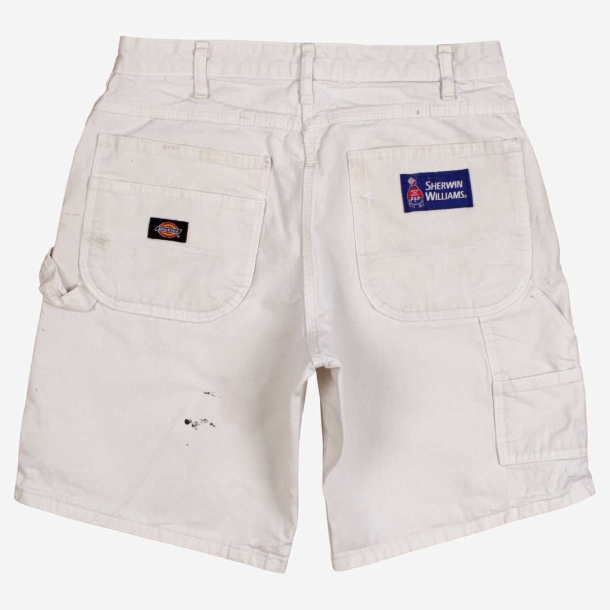 Dickies Carpenter Shorts 30 00s White Workwear Utility Paint Splatter