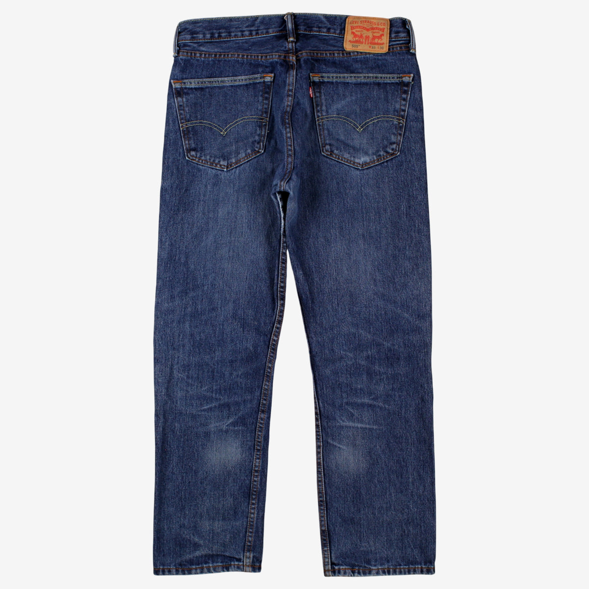 Levis 505 Jeans 33x30 Blue Regular Straight Faded Stonewash Red Tab Denim