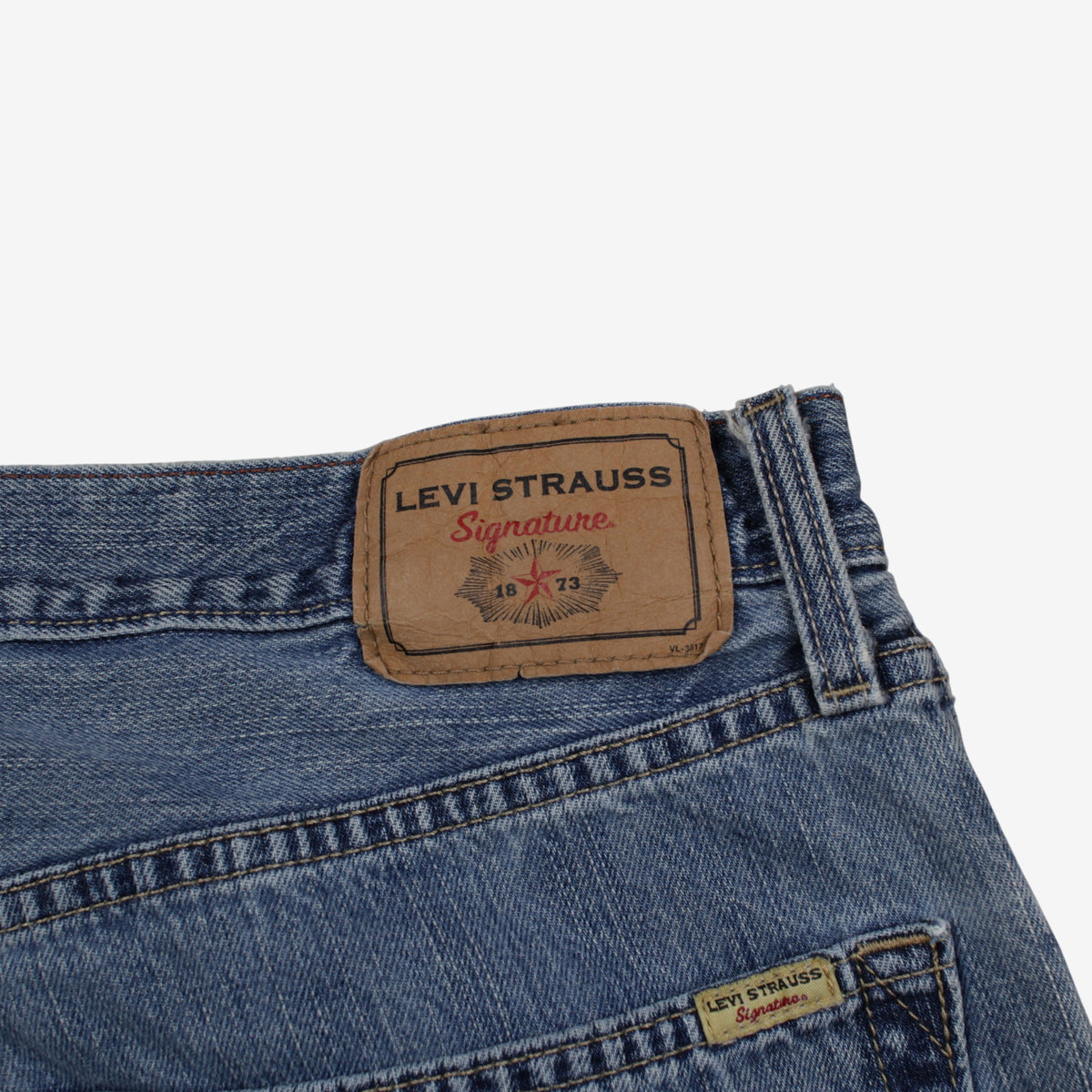 Levis Signature Straight Jeans 38x34 Blue Faded Stonewash Denim