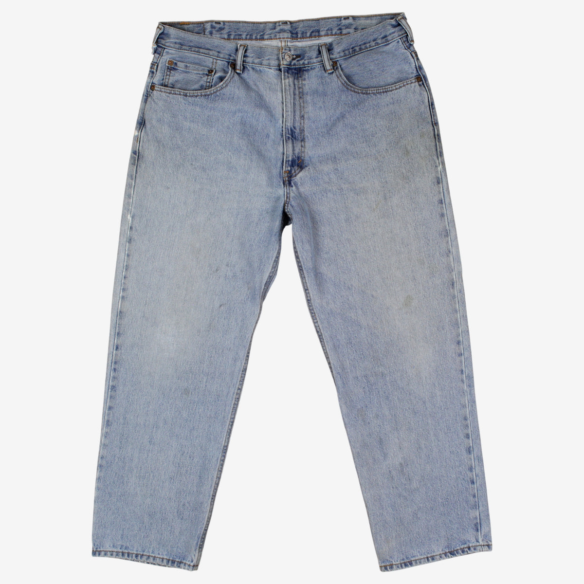 Levis 550 Jeans 38x29 Blue Relaxed Taper Straight Faded Light Stonewash Denim