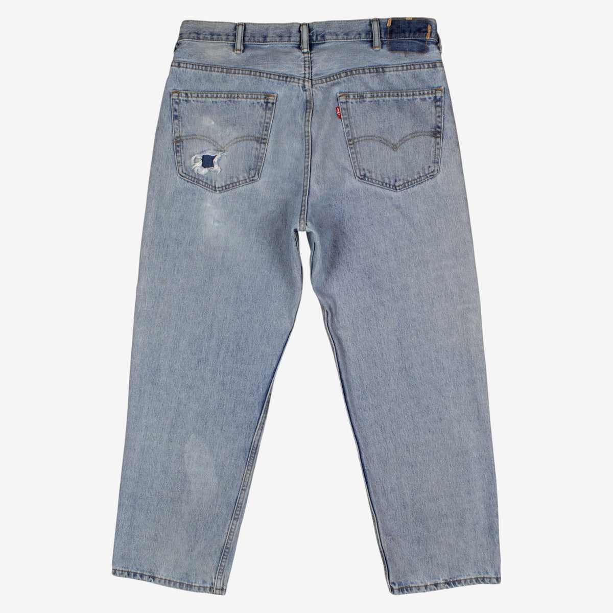 Levis 550 Jeans 38x29 Blue Relaxed Taper Straight Faded Light Stonewash Denim