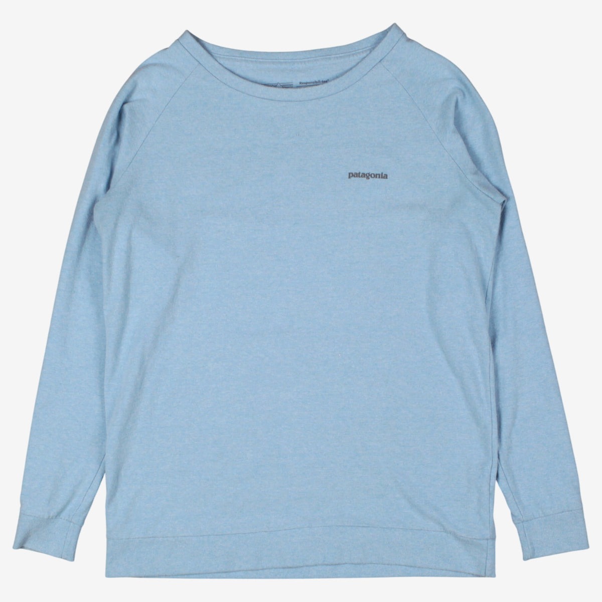 Patagonia T-shirt S Mens 00s Blue Raglan Long Sleeve Outdoor Eco Sustainable