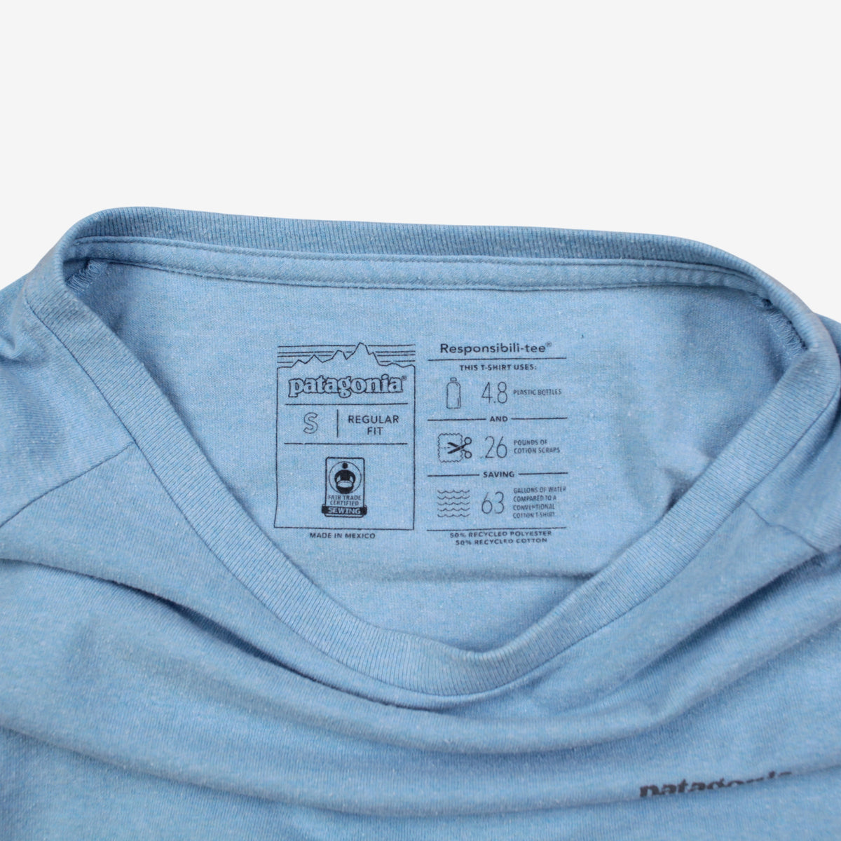Patagonia T-shirt S Mens 00s Blue Raglan Long Sleeve Outdoor Eco Sustainable