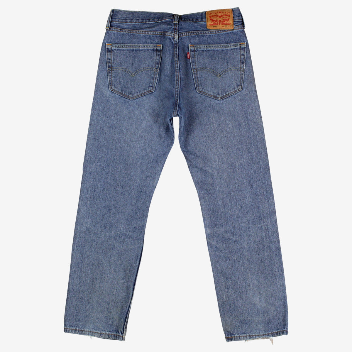 Levis 505 Jeans 31x30 Blue Regular Straight Faded Stonewash Red Tab Denim