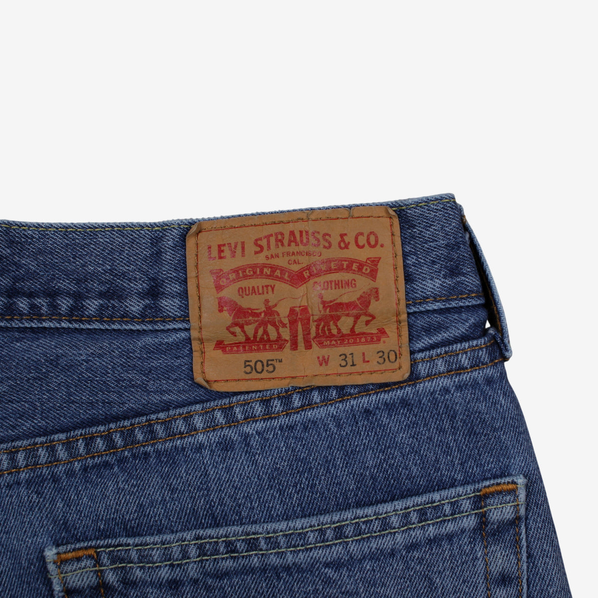 Levis 505 Jeans 31x30 Blue Regular Straight Faded Stonewash Red Tab Denim