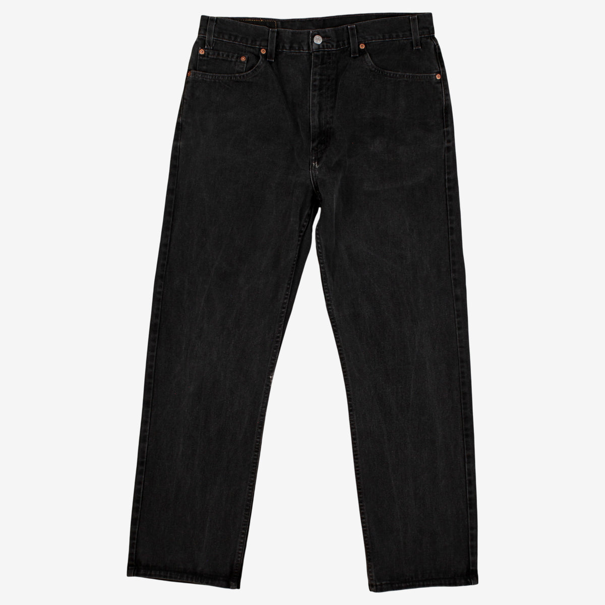 Vintage Levis 505 Jeans 36x31 90s Faded Black Straight Stonewash Denim