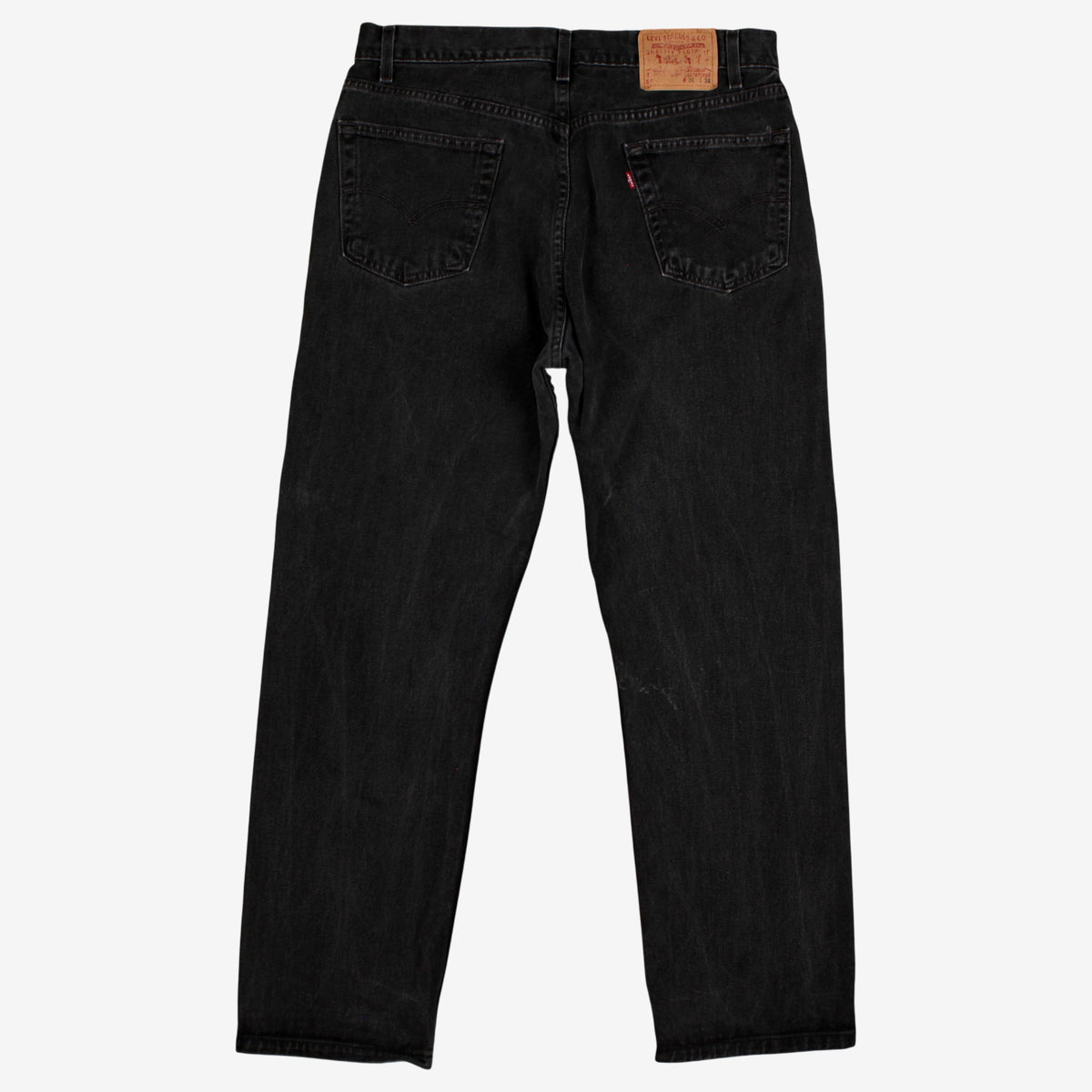 Vintage Levis 505 Jeans 36x31 90s Faded Black Straight Stonewash Denim