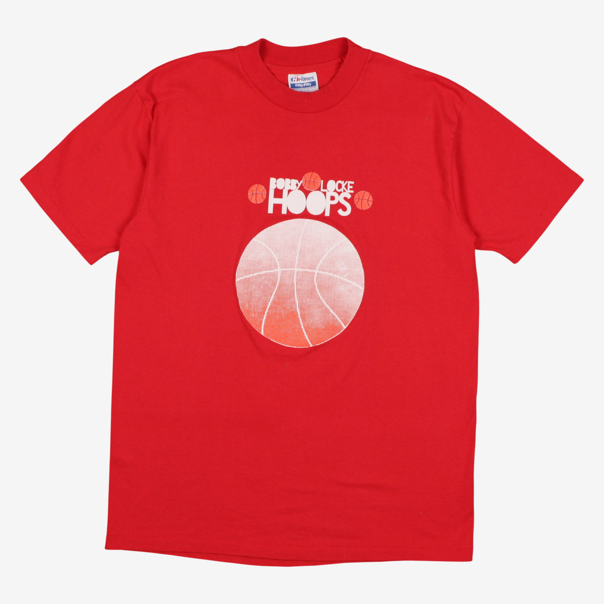 Vintage Hanes T-shirt M Mens 90s Basketball Graphic Red USA Made Single Stitch