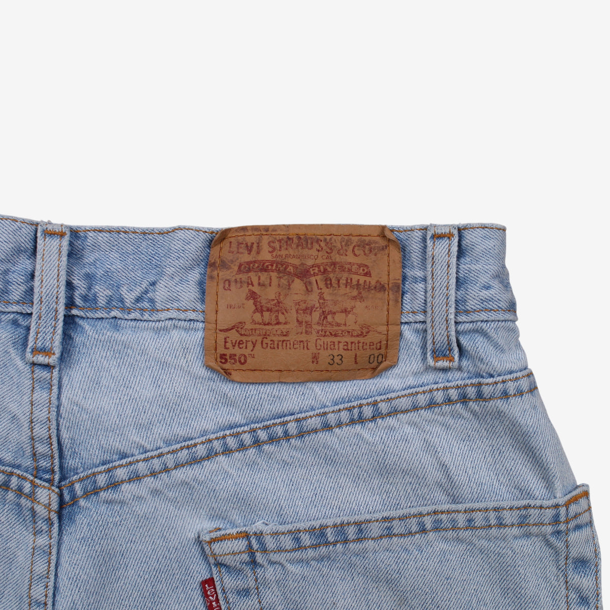 Vintage Levis 550 Denim Baggy Shorts Jorts 32 Blue Light Wash Summer