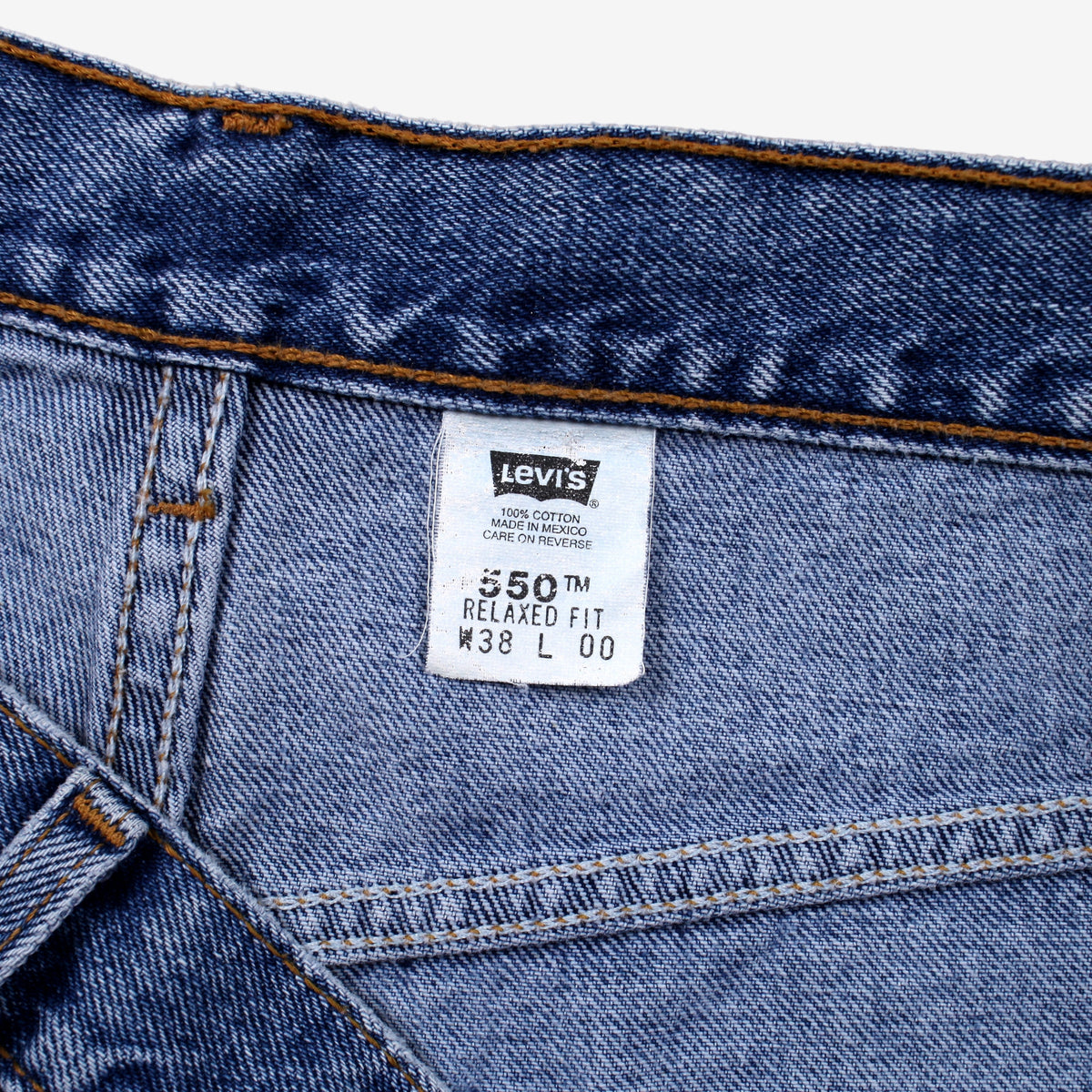 Vintage Levis 550 Denim Baggy Shorts Jorts 38 90s Blue Western Summer