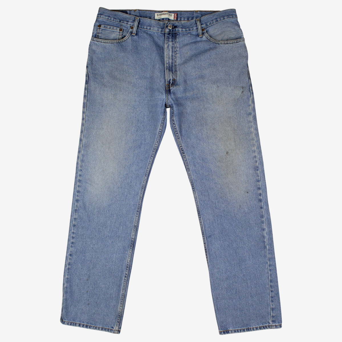 Levis 505 Jeans 40x34 Blue Regular Straight Faded Light Stonewash Zip Denim