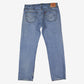 Levis 505 Jeans 40x34 Blue Regular Straight Faded Light Stonewash Zip Denim