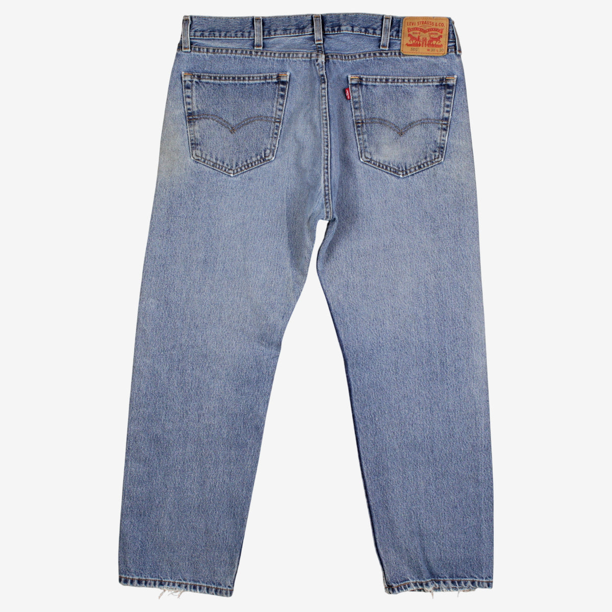 Levis 505 Jeans 38x28 Mens Blue Regular Straight Faded Red Tab Denim