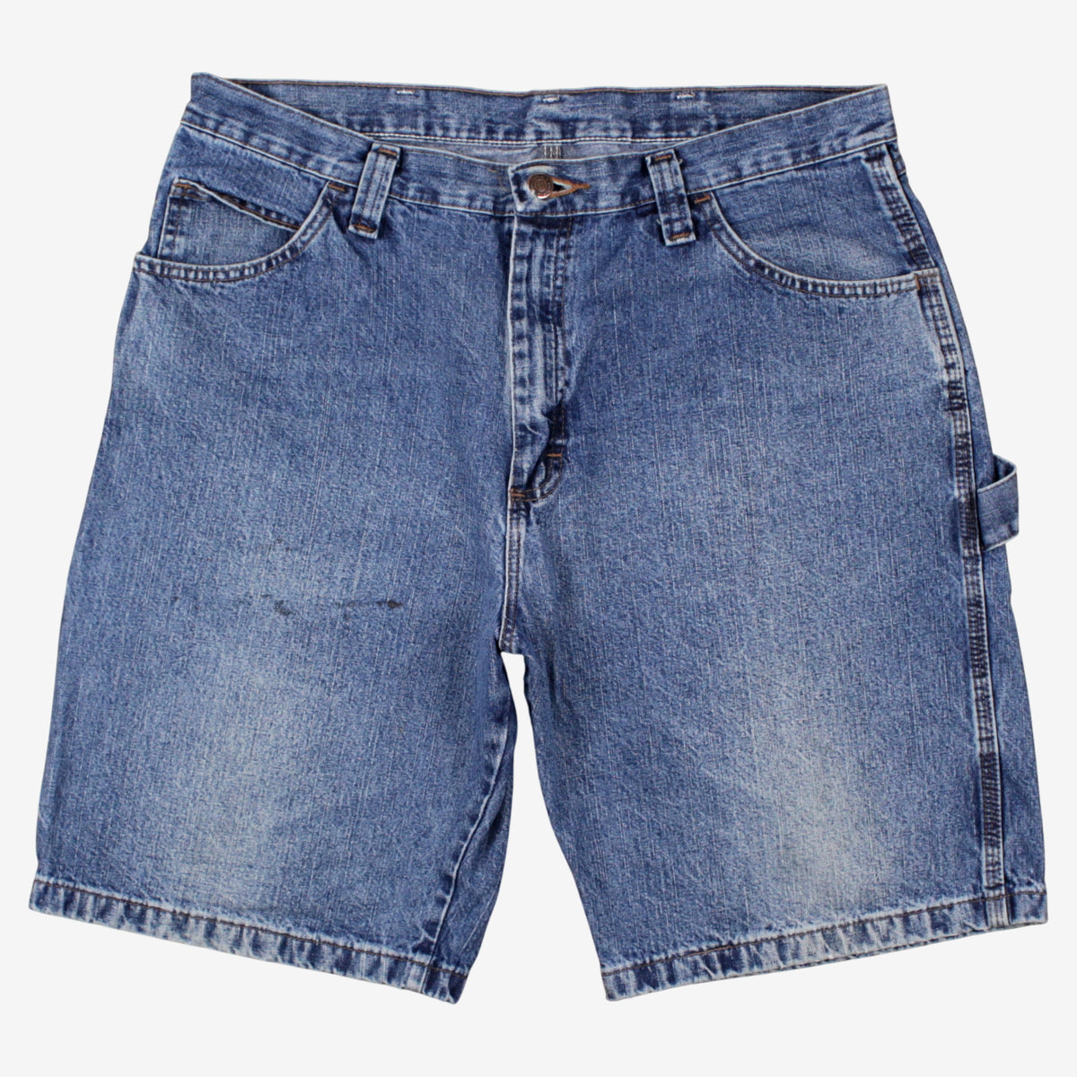 Wrangler Carpenter Denim Shorts Jorts 36 00s Blue Workwear Utility Tool Loop