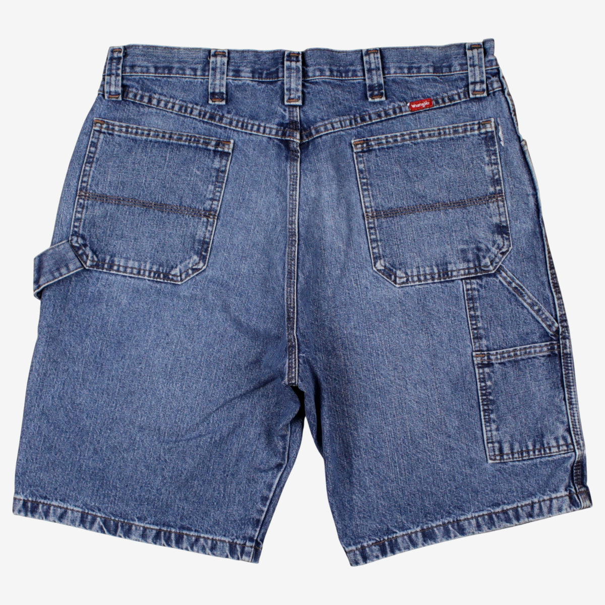 Wrangler Carpenter Denim Shorts Jorts 36 00s Blue Workwear Utility Tool Loop
