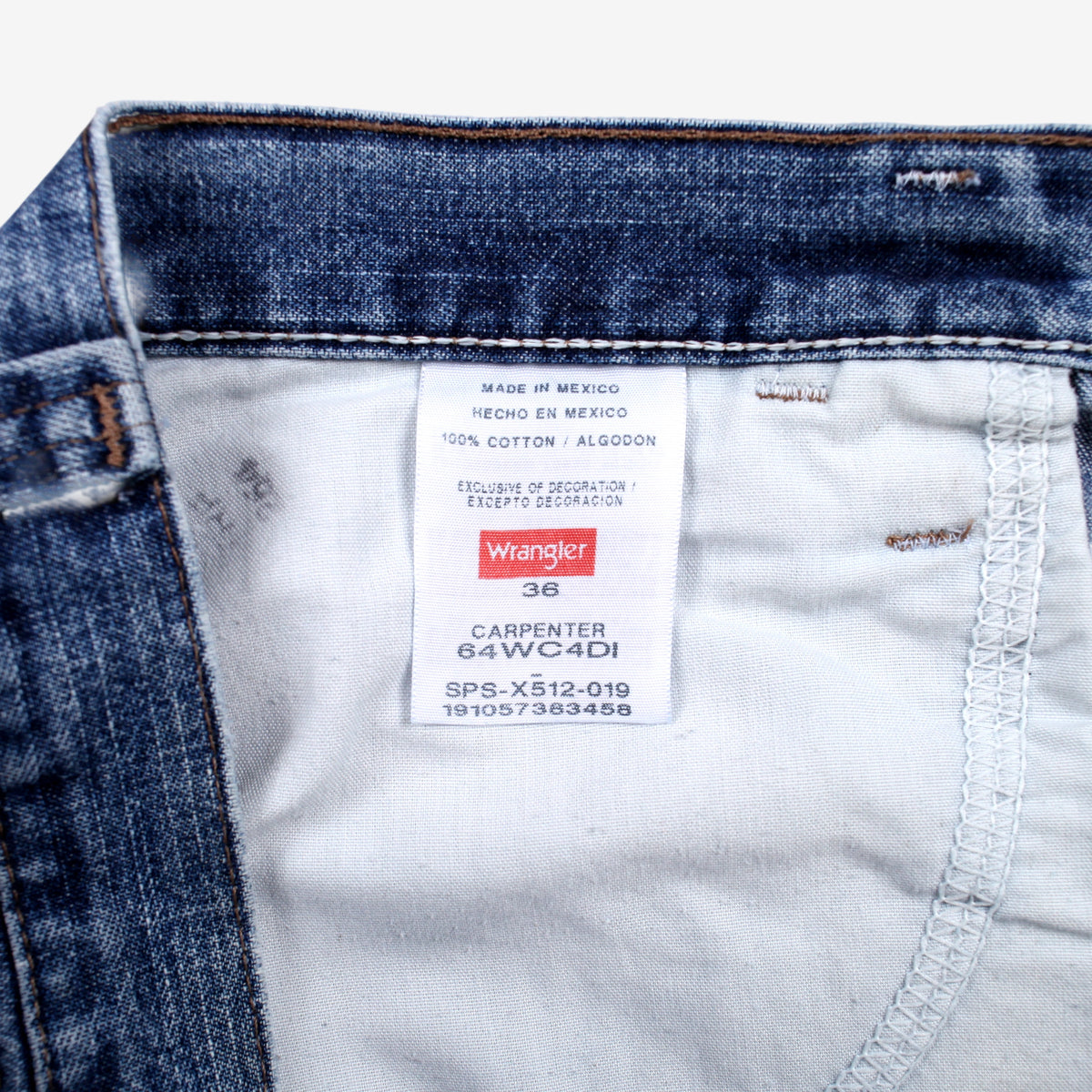 Wrangler Carpenter Denim Shorts Jorts 36 00s Blue Workwear Utility Tool Loop