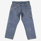 Lee Jeans 38x30 Blue Dungarees Carpenter Faded Stonewash Zip Fly Workwear Denim