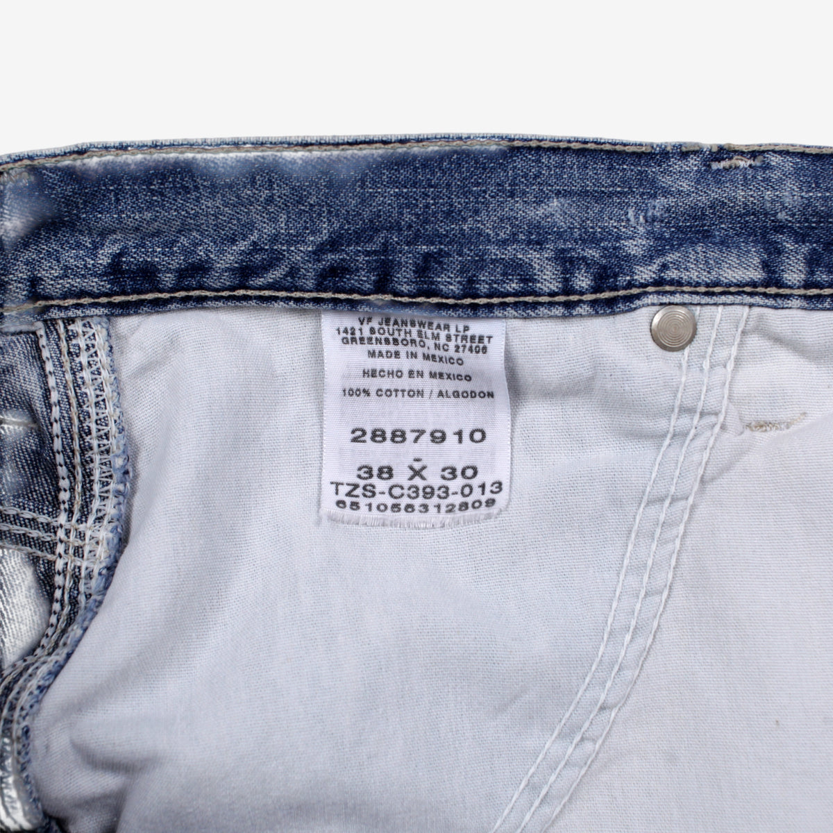 Lee Jeans 38x30 Blue Dungarees Carpenter Faded Stonewash Zip Fly Workwear Denim