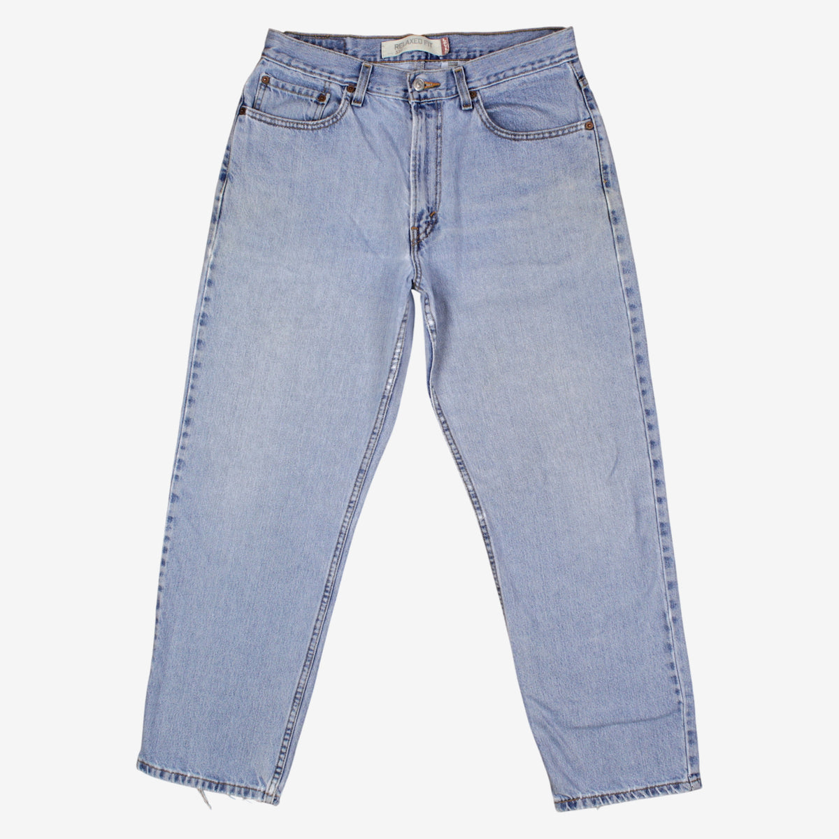 Levis 550 Jeans 33x30 Blue Relaxed Taper Light Stonewash Zip Red Tab Denim