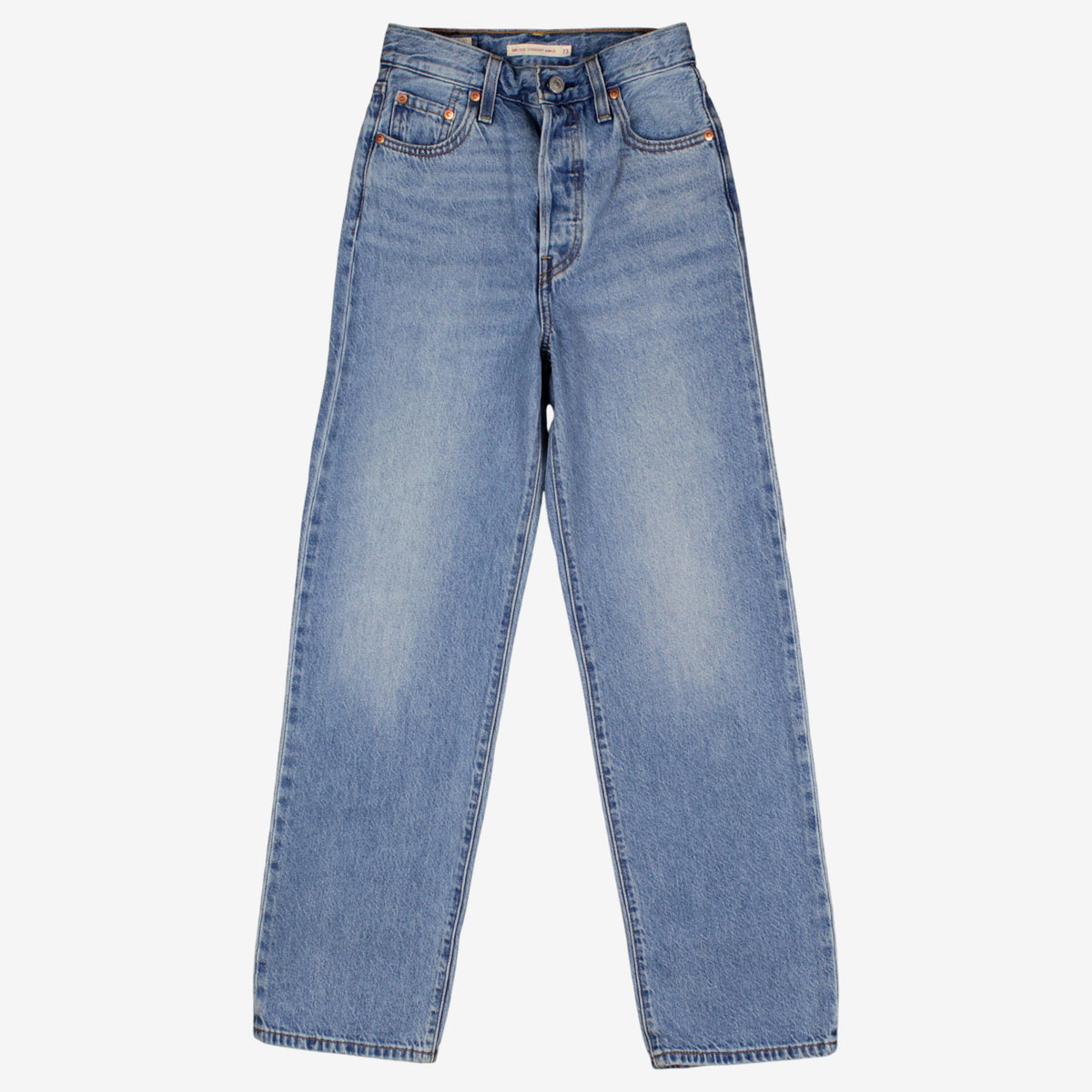 Levis Ribcage Straight Ankle Jeans 23x29 Womens Blue Light Stonewash Denim