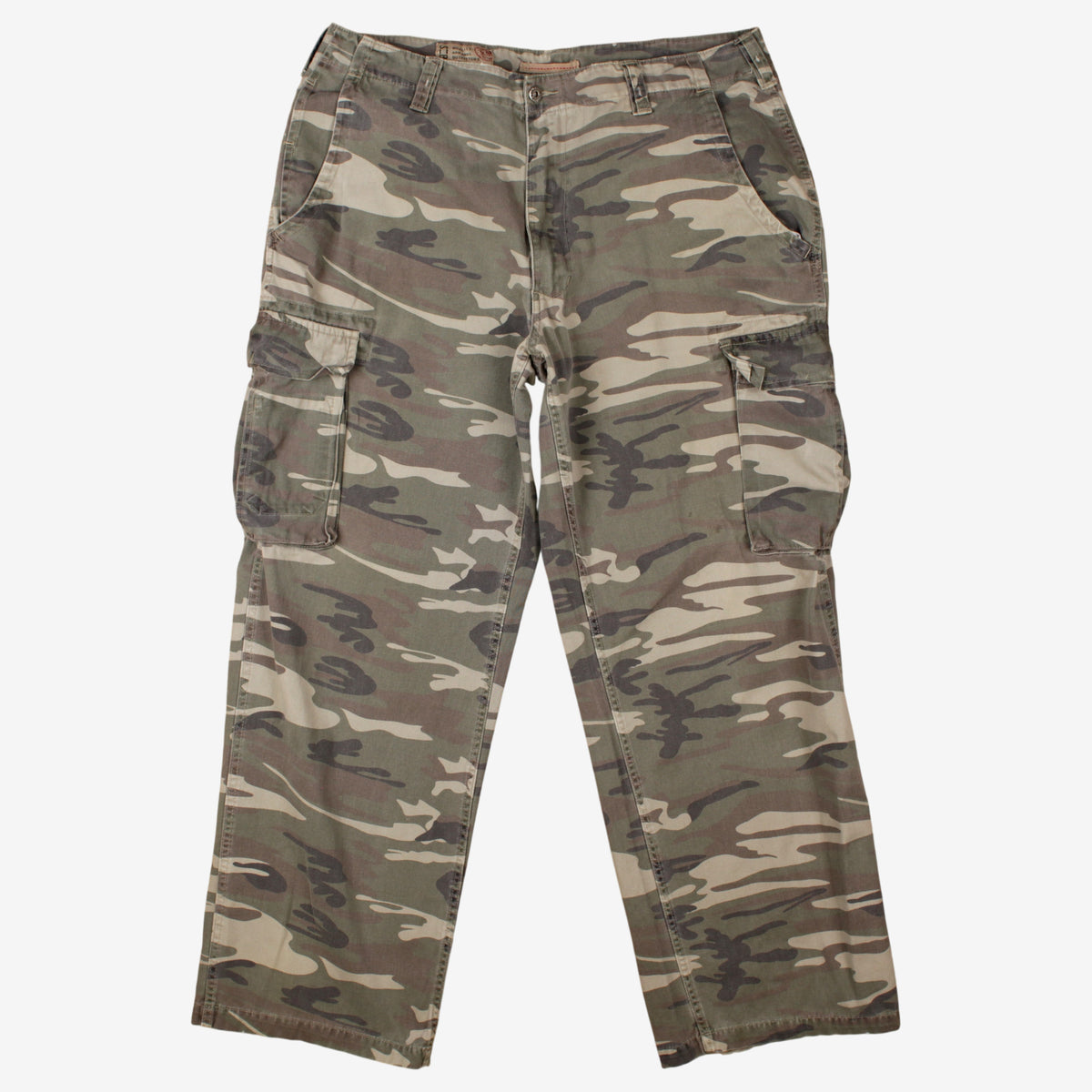 S&b Cargo Trousers Pants 38x32 00s Green Camouflage Straight