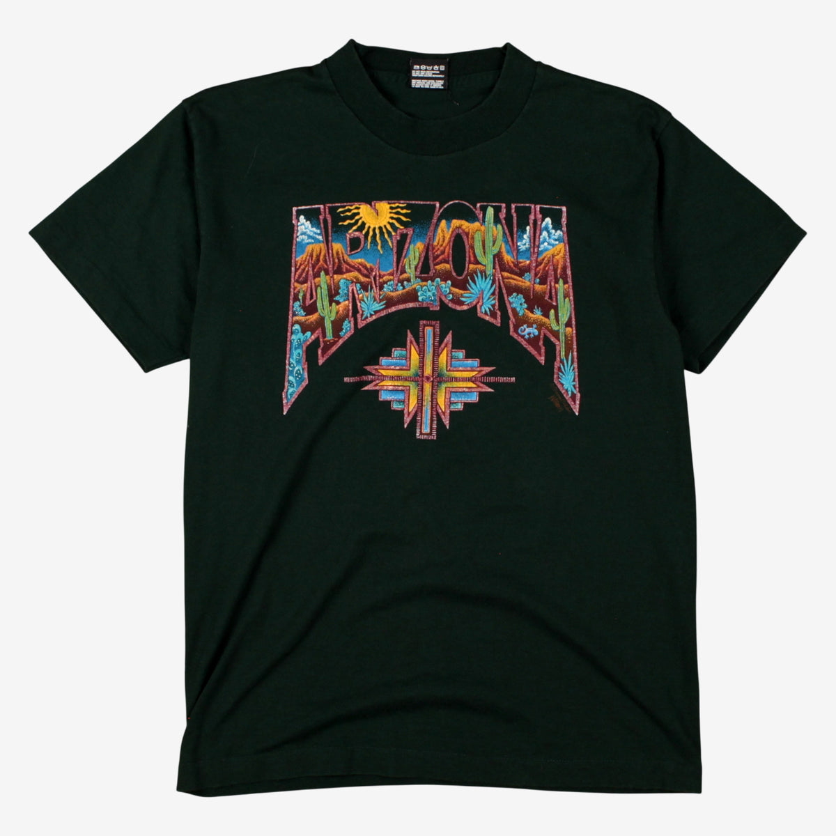 Vintage Best Fruit Of The Loom T-shirt M Mens 90s Green Arizona Single Stitch