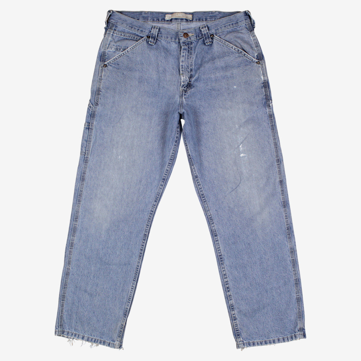 Lee Carpenter Jeans 34x30 Blue Faded Light Stonewash Button Fly Mid Rise Denim