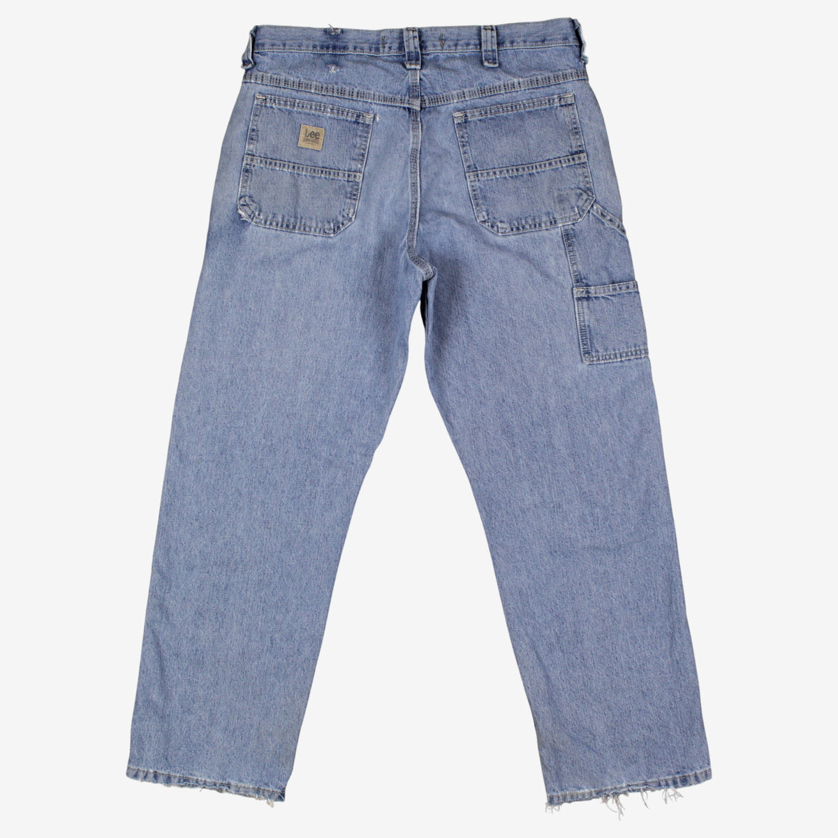 Lee Carpenter Jeans 34x30 Blue Faded Light Stonewash Button Fly Mid Rise Denim
