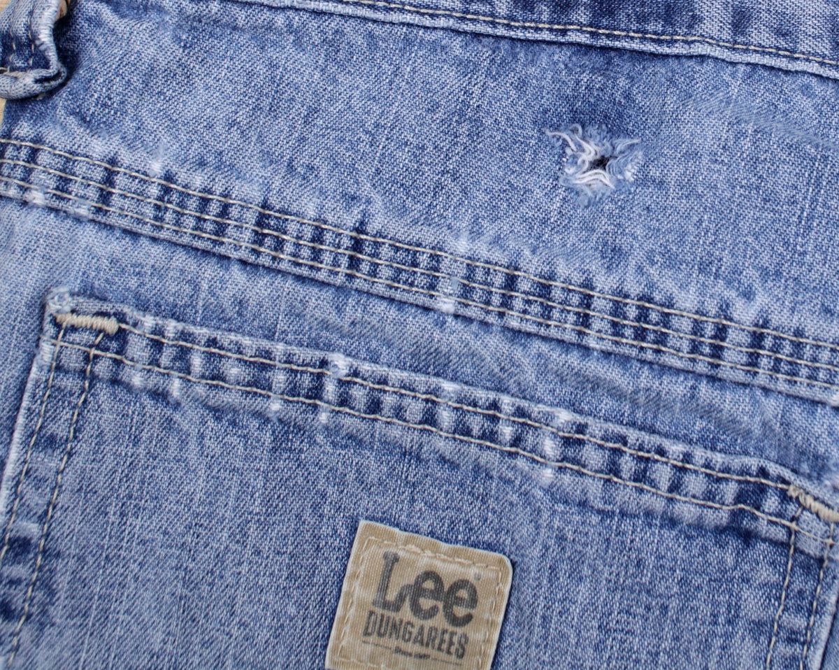 Lee Carpenter Jeans 34x30 Blue Faded Light Stonewash Button Fly Mid Rise Denim
