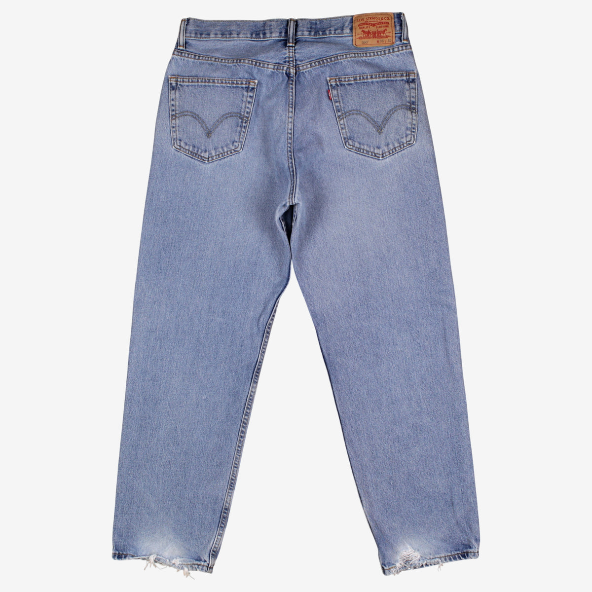 Levis 550 Jeans 36x32 Blue Relaxed Taper Faded Stonewash Zip Fly Mid Rise Denim