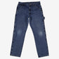 Wrangler Carpenter Jeans 32x32 Blue Faded Medium Stonewash Zip Denim