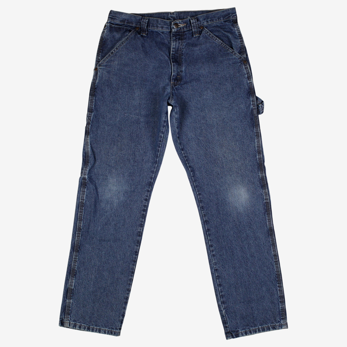 Wrangler Carpenter Jeans 32x32 Blue Faded Medium Stonewash Zip Denim