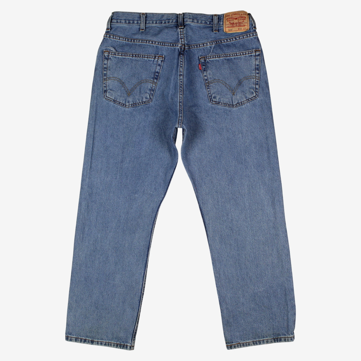Levis 505 Jeans 36x30 Blue Regular Straight Faded Medium Stonewash Denim