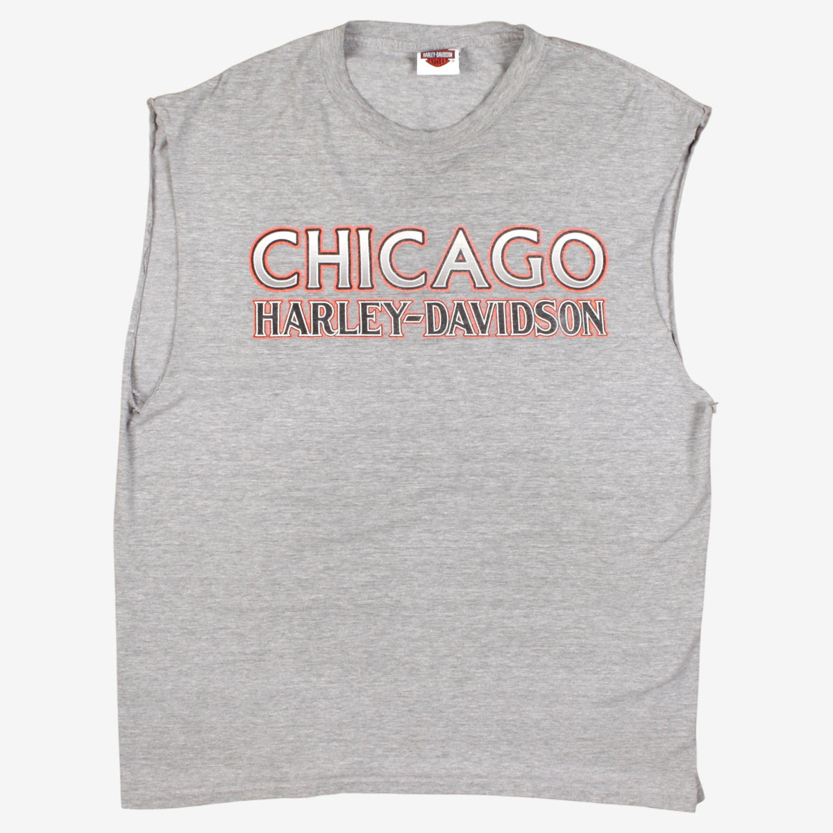 Vintage Harley Davidson T-shirt XL Mens Grey Chicago Graphic Sleeveless