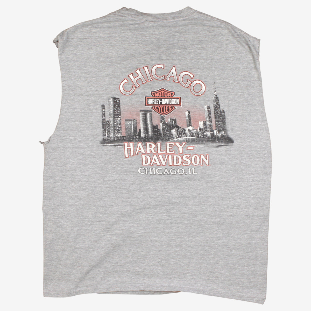 Vintage Harley Davidson T-shirt XL Mens Grey Chicago Graphic Sleeveless